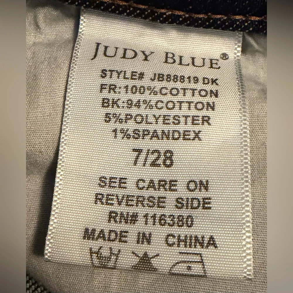 Judy Blue- Full Size High Waist Rigid Magic Heavy Destroy Straight Jeans- 7/28 - Picture 6 of 7